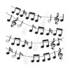 4 piezas de la bandera de la nota de la música del partido