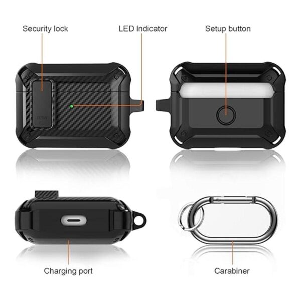 Lopnord Funda para Airpods Pro con tapa de bloqueo funda_2