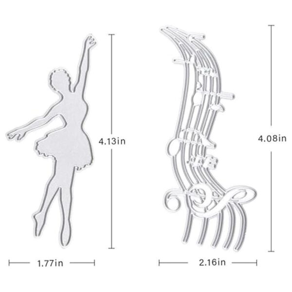 Notas musicales y ballet troqueles de corte para niña_2