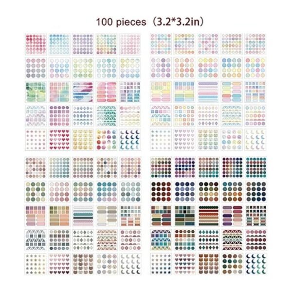 PUDIS 100 hojas de calcomanías de puntos washi para