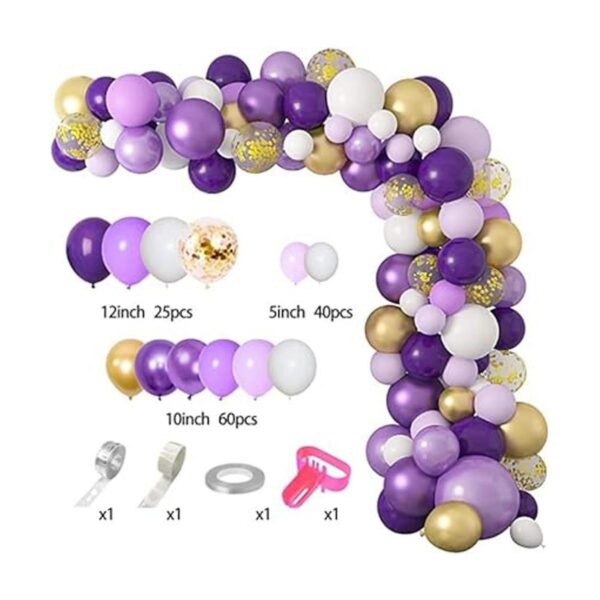 Kit de arco de guirnalda de globos morados 129 unidades_2