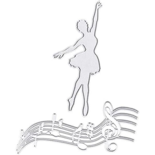 Notas musicales y ballet troqueles de corte para niña_1