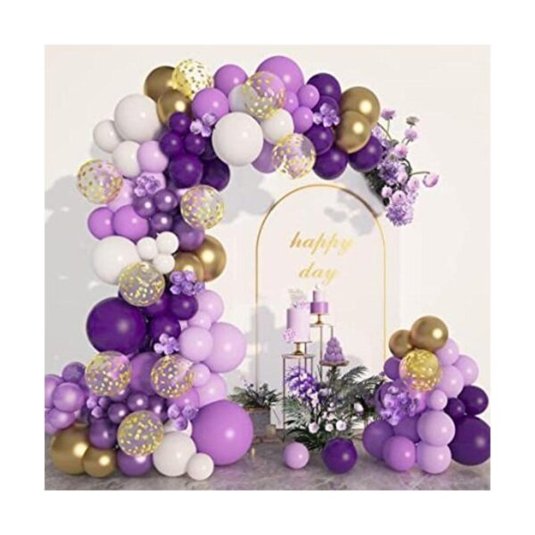 Kit de arco de guirnalda de globos morados 129 unidades_1