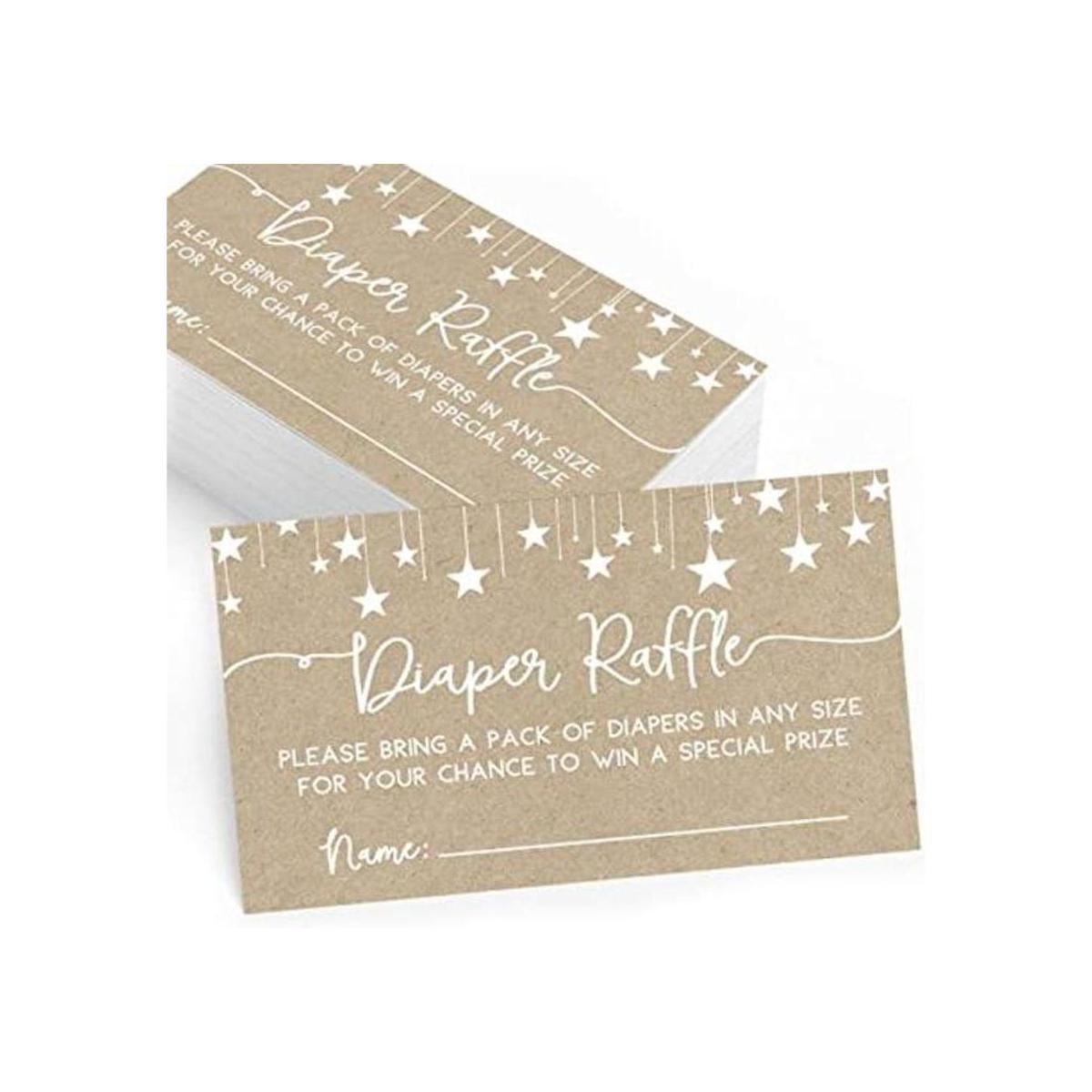Tarjetas de rifa de pañales para baby shower juego de 25
