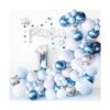 Juego de 126 globos de látex color azul metálico blanco y_1