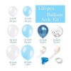 Juego de 126 globos de látex color azul metálico blanco y_2