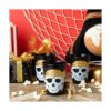 Paquete de 16 vasos de plástico con temática de calavera
