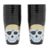 Paquete de 16 vasos de plástico con temática de calavera