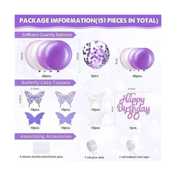 Kit de guirnalda de globos de mariposa de 151 piezas_2