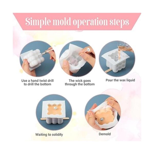 4 moldes de silicona 3D para velas de soja molde de vela