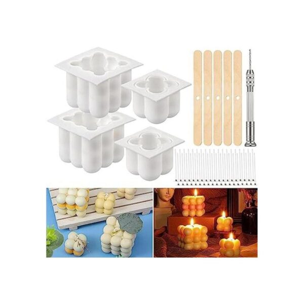 4 moldes de silicona 3D para velas de soja molde de vela