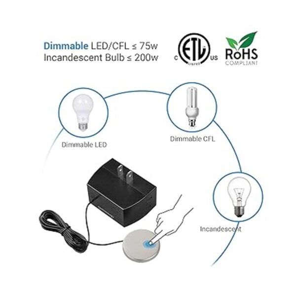 DEWENWILS Interruptor de atenuación táctil control de_2