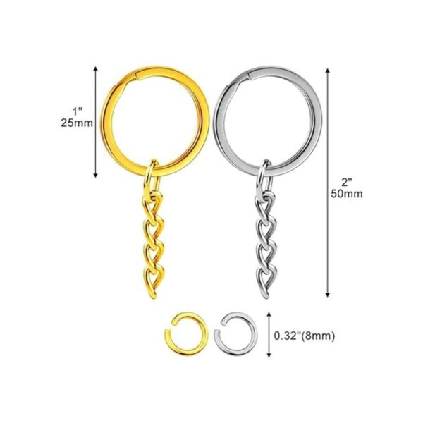 Juego de 200 anillos planos para llavero 50 anillos