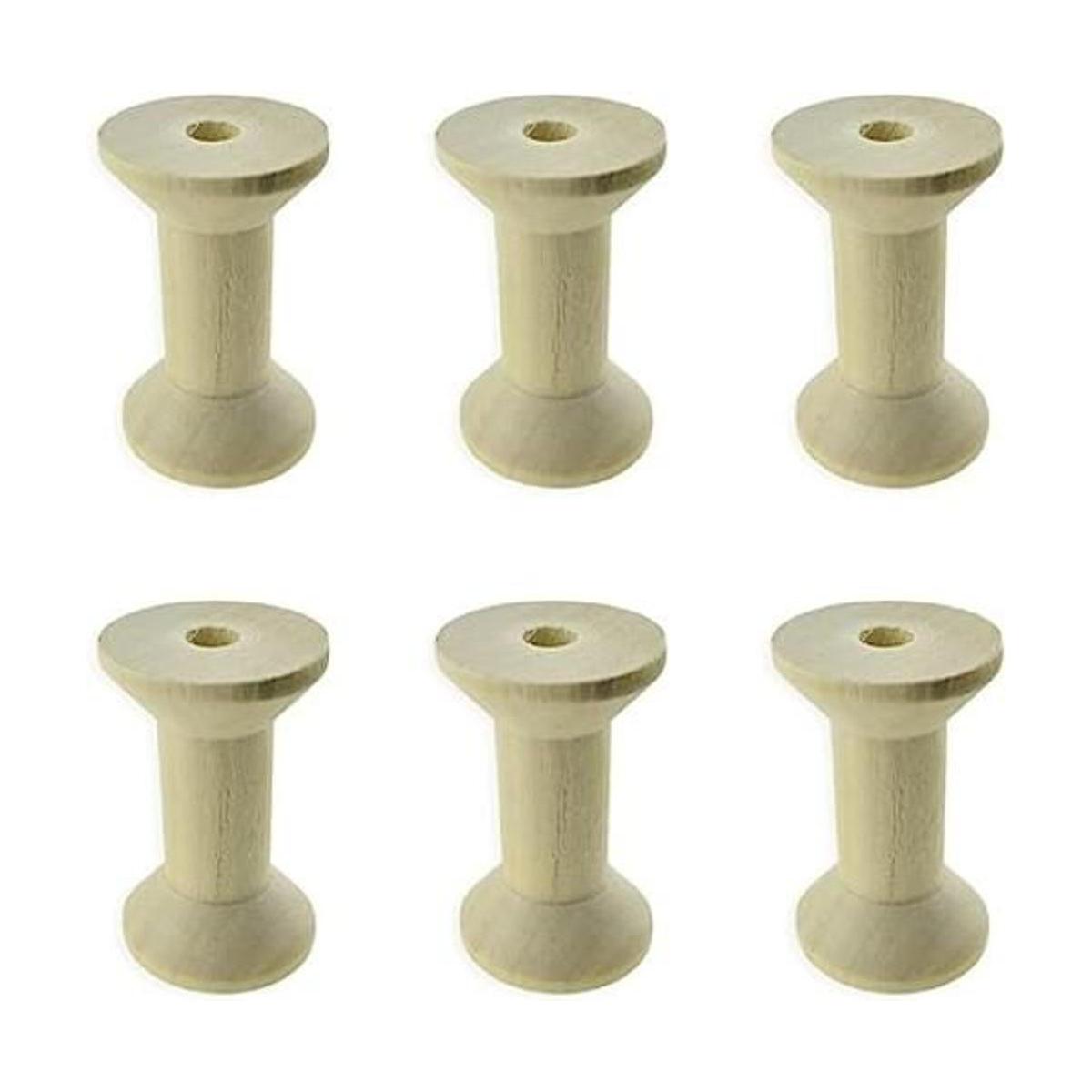 HAHIYO Bobina de madera natural de 2 pulgadas 6 unidades