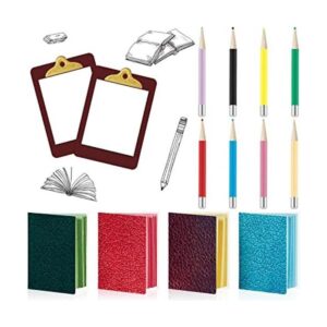Libro en miniatura de 4 piezas con 8 piezas de lápiz en_1
