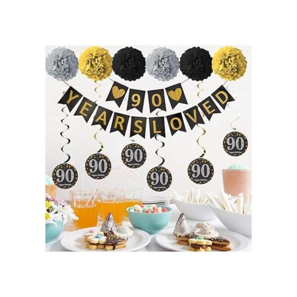 Luxiocio Kit de decoración para fiesta de 90 cumpleaños