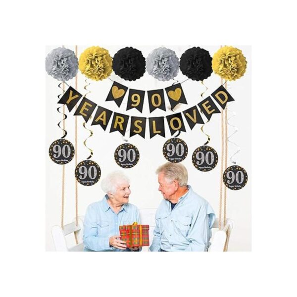 Luxiocio Kit de decoración para fiesta de 90 cumpleaños