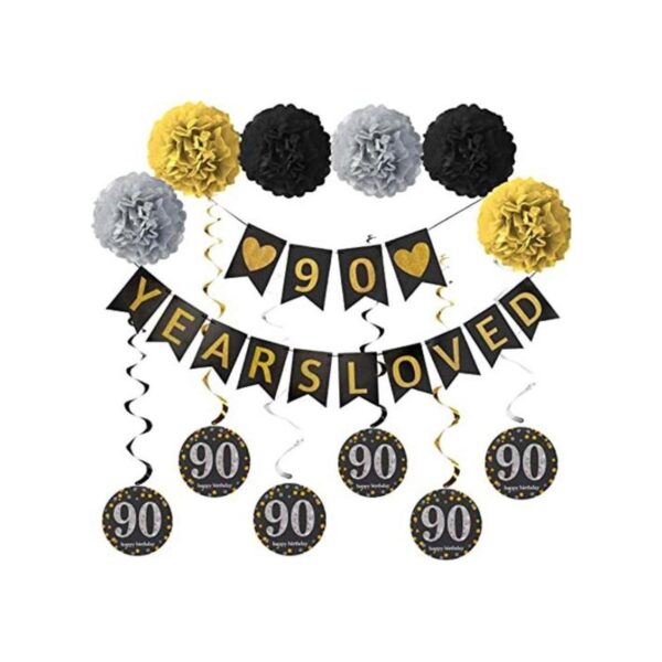 Luxiocio Kit de decoración para fiesta de 90 cumpleaños