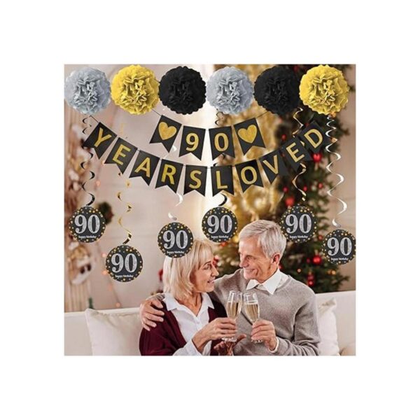 Luxiocio Kit de decoración para fiesta de 90 cumpleaños
