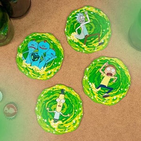 Paladone Rick and Morty Juego de 4 posavasos 3D_5