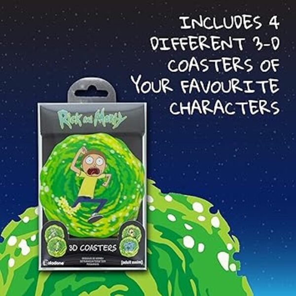 Paladone Rick and Morty Juego de 4 posavasos 3D_3