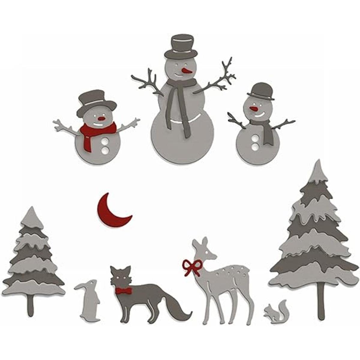 Muñeco de nieve de invierno con diseño de ciervo y