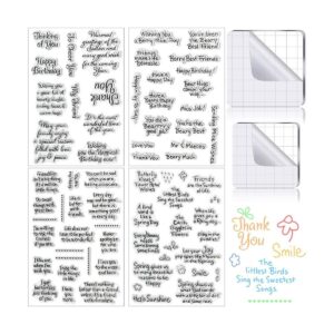 Juego de 4 sellos de goma transparente Sentiments de_1