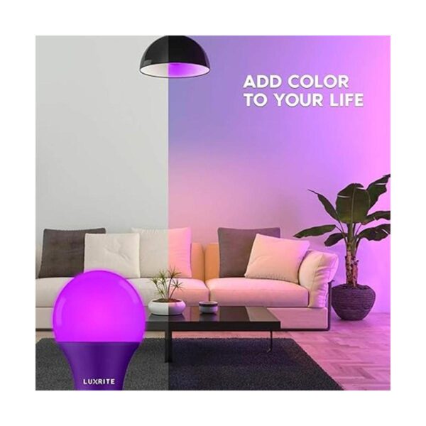 Luxrite Bombillas LED moradas A19 equivalente a 60 W no_3