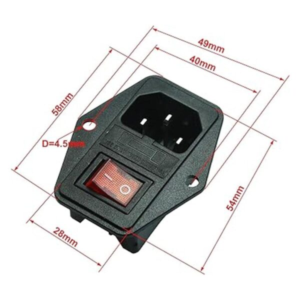 FILSHU 10A 250V Enchufe de entrada módulo enchufe