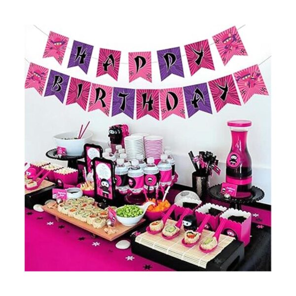 Guirnalda de ninja de feliz cumpleaños con diseño de_3