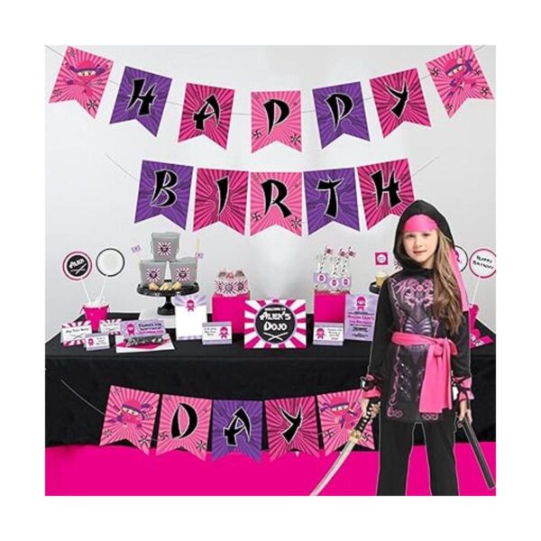 Guirnalda de ninja de feliz cumpleaños con diseño de_2