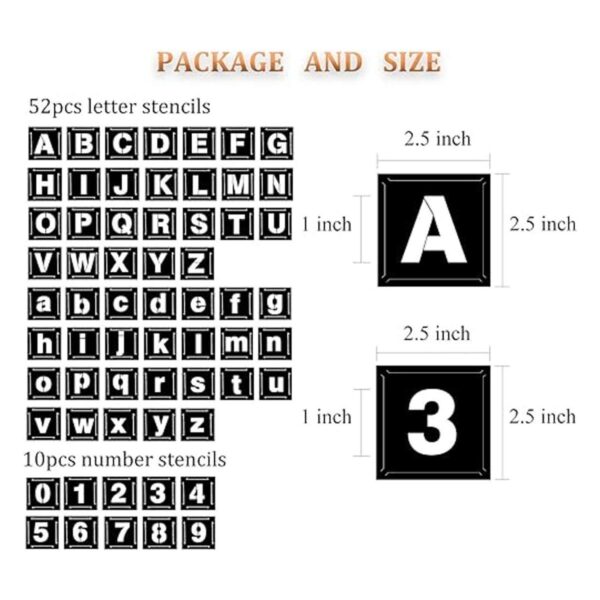 Eage Plantillas de letras de 1 pulgada para pintar 62