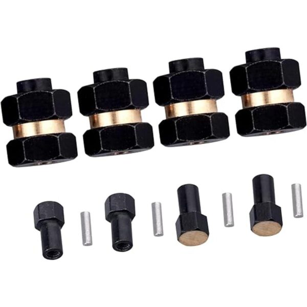 4 piezas latón extendido rueda cubos 0.276 in hexagonal_2