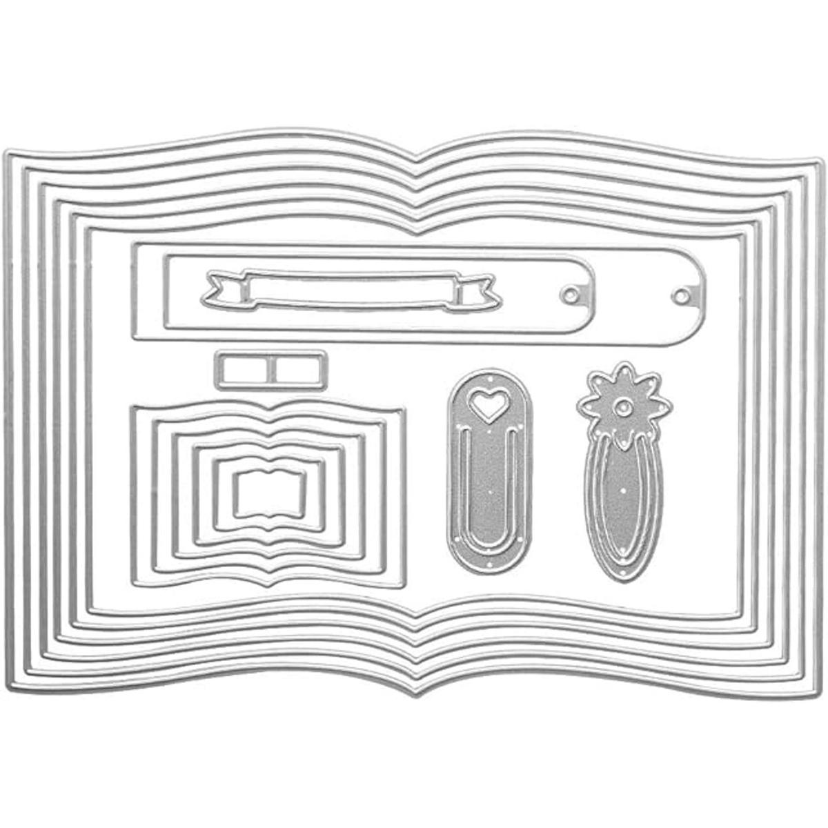 Juego de 1 troqueles de corte de libros un libro para