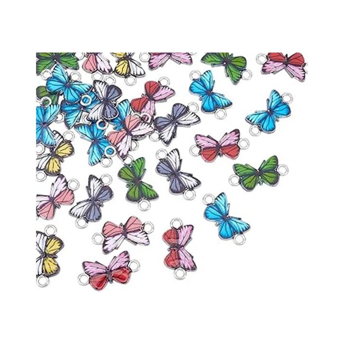 NBEADS 30 piezas de aleación de mariposa esmaltada