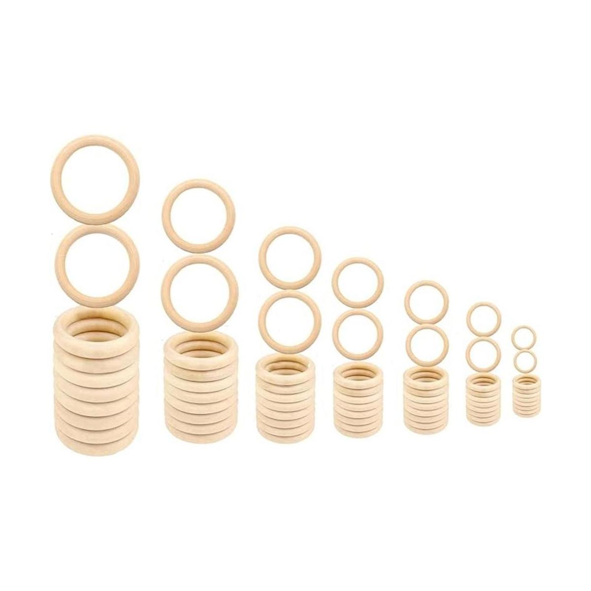 NNHOM 70 anillos de madera para macrama anillos de madera