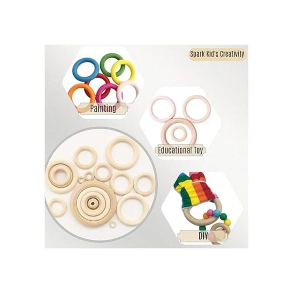 NNHOM 70 anillos de madera para macrama anillos de madera