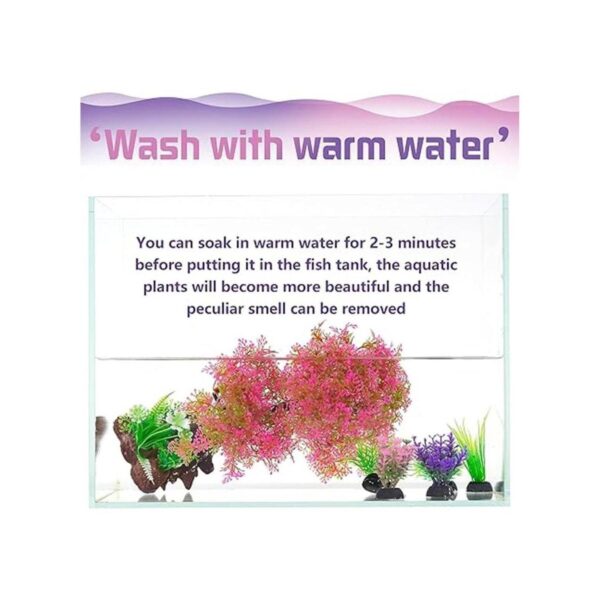 Decoración de plantas de plástico artificial para acuario_5