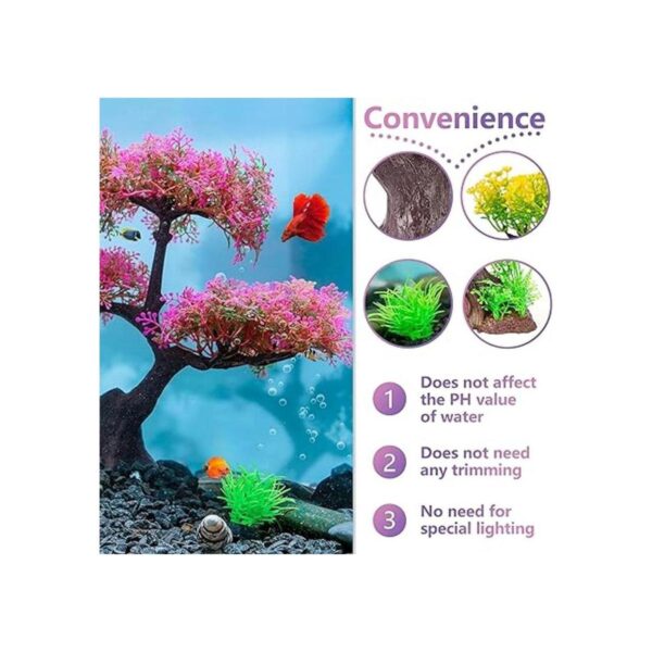 Decoración de plantas de plástico artificial para acuario_6