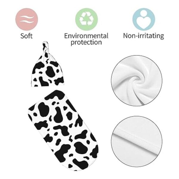 Manta de bebé con estampado de vaca para recién nacidos
