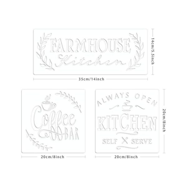 Juego de 10 plantillas de cocina de granja carteles_3