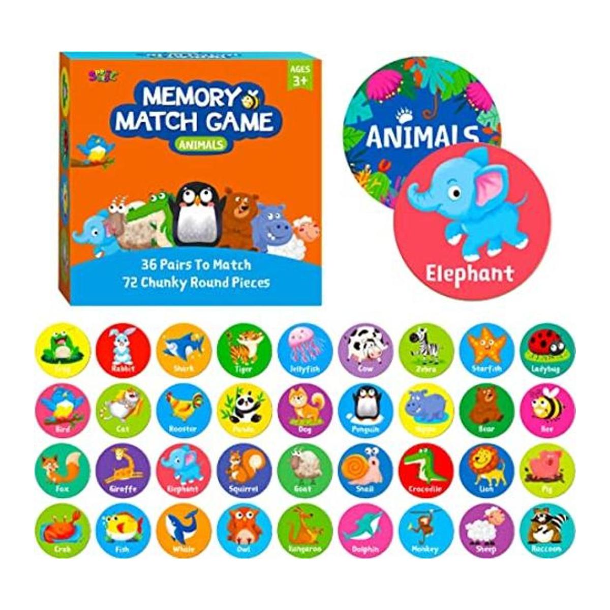Juego de memoria a juego 72 tarjetas a juego de animales