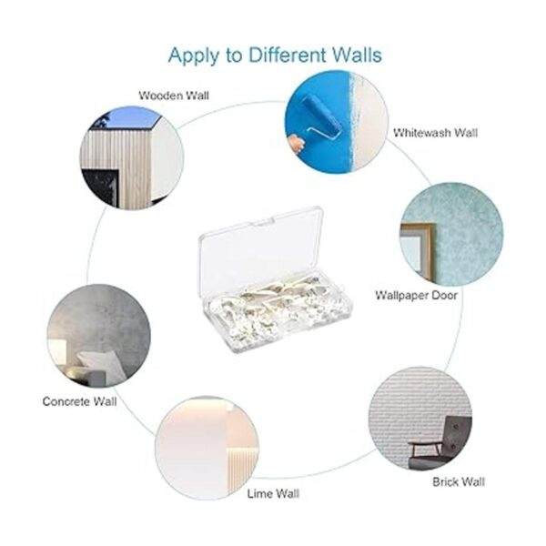 Kit para colgar imágenes 62 ganchos de pared dura para_6
