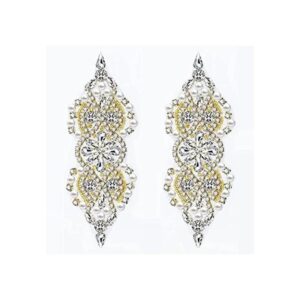 FAMLEAF Apliques de diamantes de imitación 2 piezas