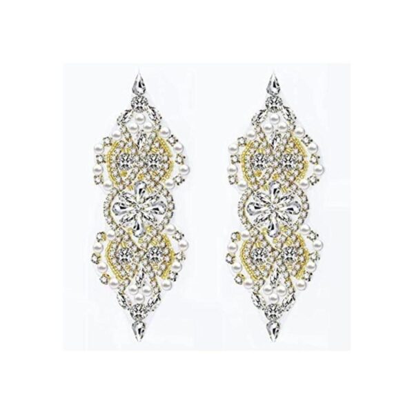 FAMLEAF Apliques de diamantes de imitación 2 piezas