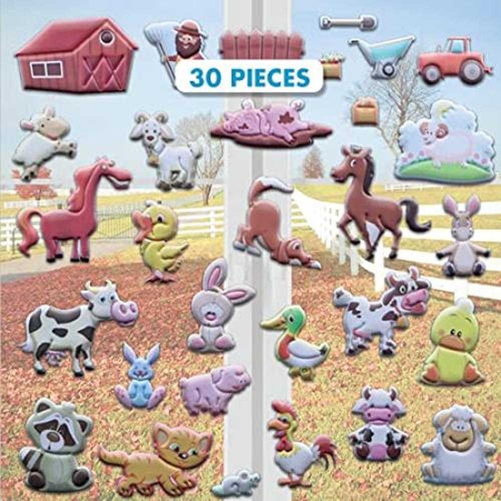 Divertidos animales de granja para ventana para niños y