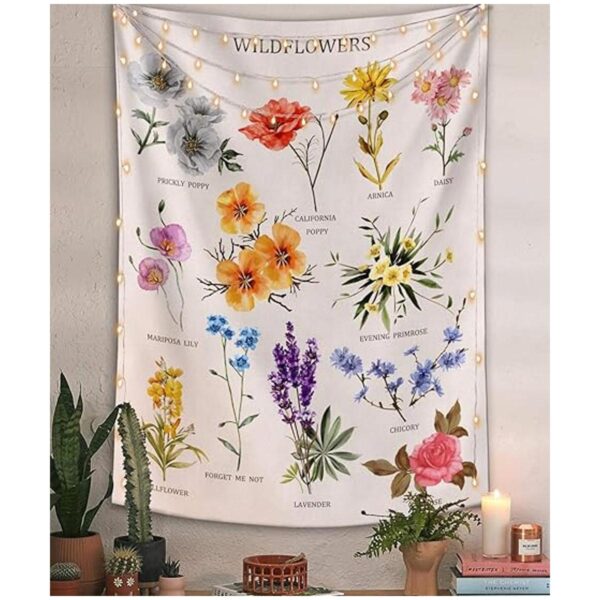 Lifeel Tapiz vertical de flores silvestres para colgar en