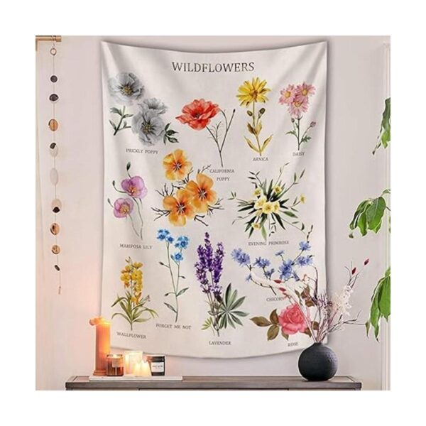 Lifeel Tapiz vertical de flores silvestres para colgar en