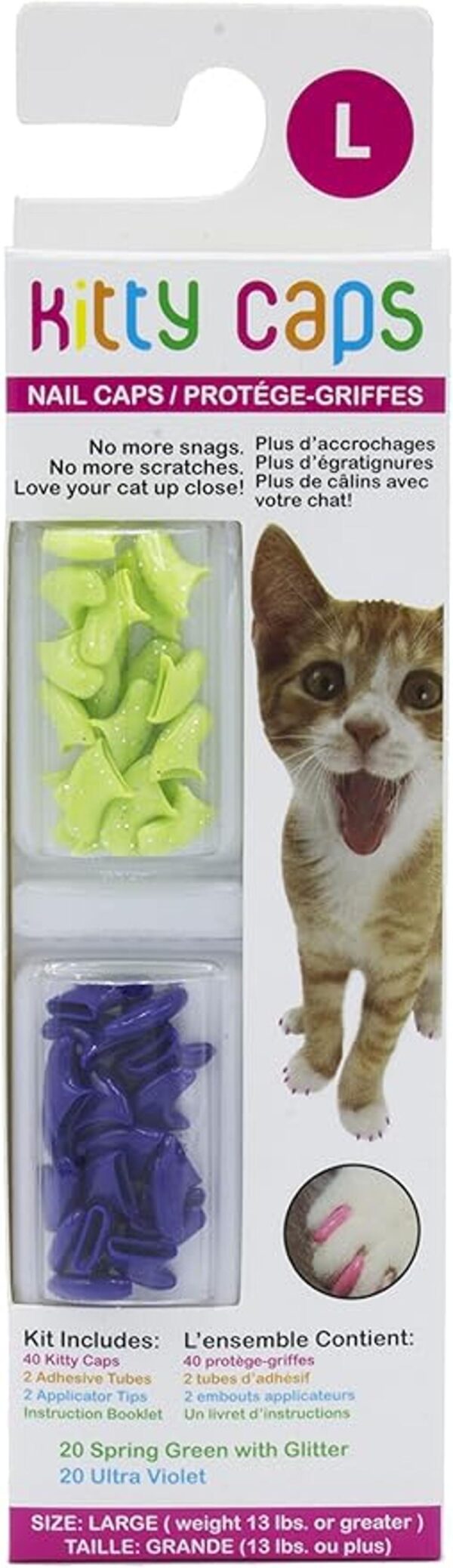 Kitty Caps Tapas de uñas para gatos Verde primavera con