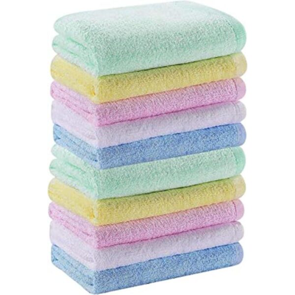 Juego de 10 toallas de bambú multicolor para recién_1